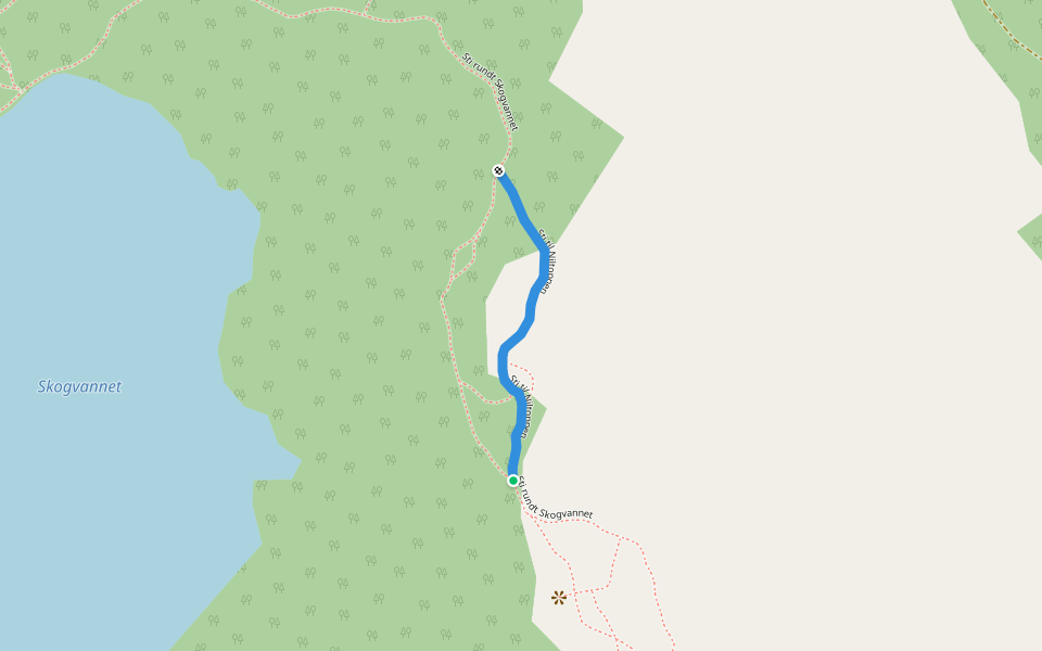 Sti til Niltoppen walking route map in Alta