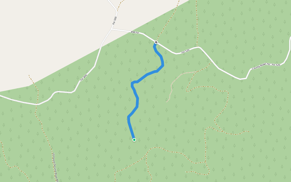 US Forest Service Road 505 walking route map in Clark