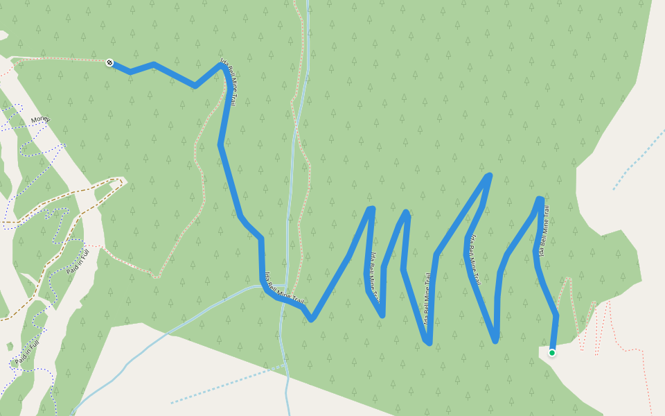 Ida Bell Mine Trail walking route map in Keystone