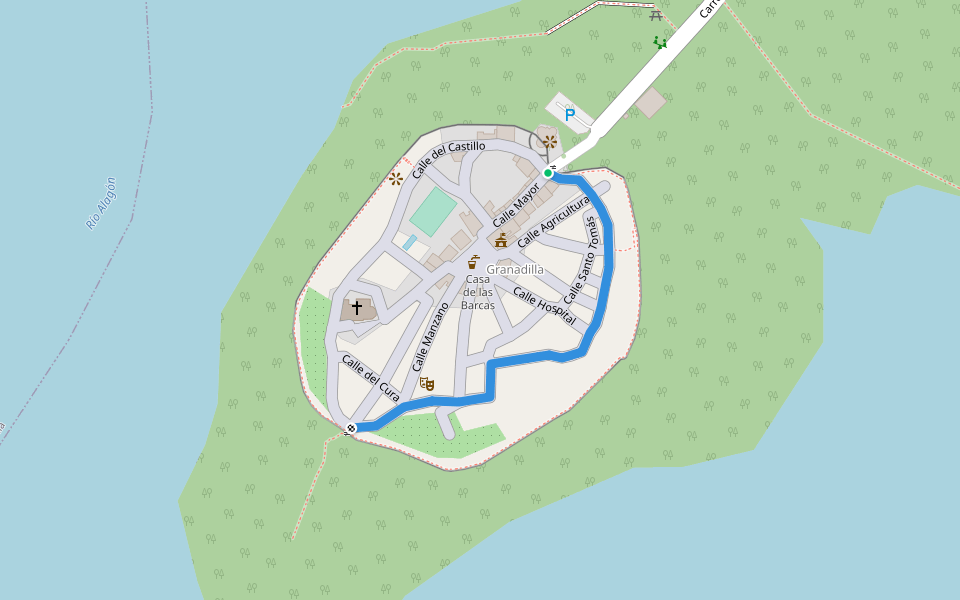 Calle Laurel walking route map in Granadilla