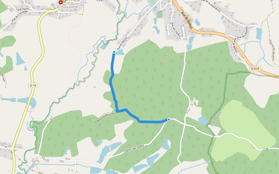 Chemin du Petit Communal walking route map in Frahier-et-Chatebier