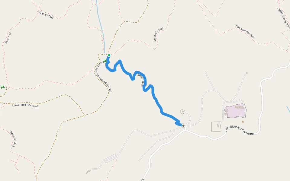 Arturo Trail walking route map in Kentfield