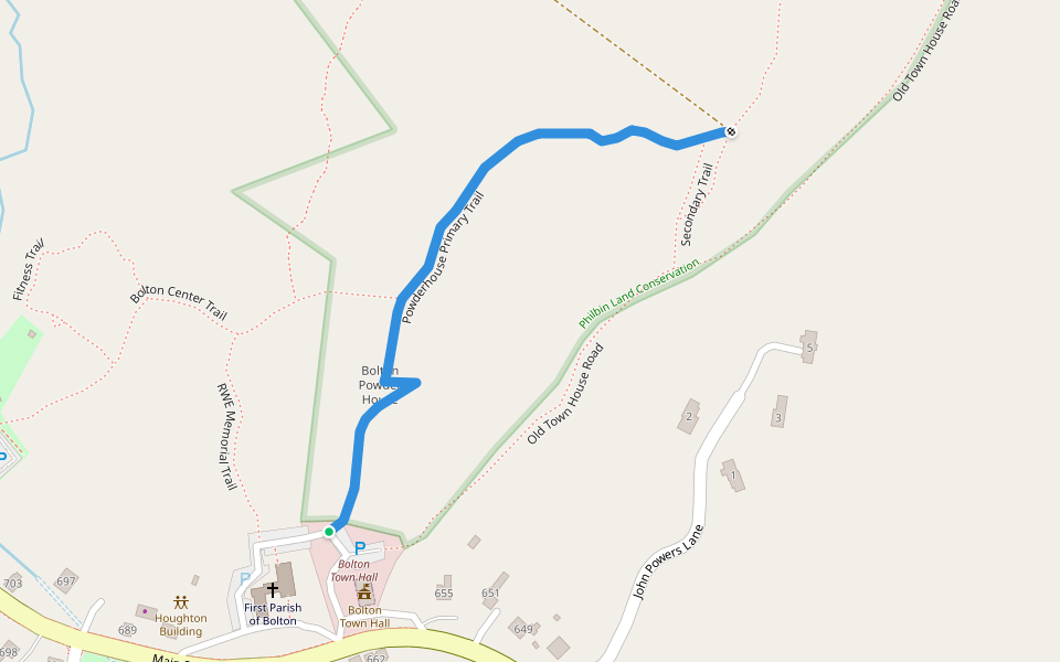 Powderhouse Primary Trail walking route map in Bolton