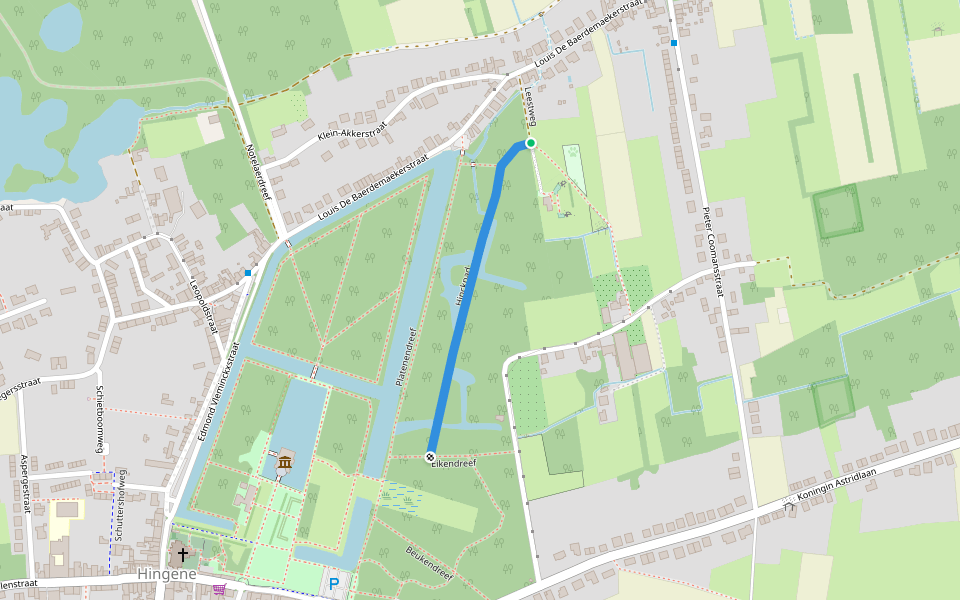 Hinckpad walking route map in Bornem