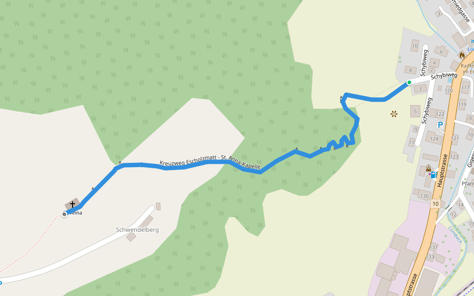 Kreuzweg Escholzmatt - St. Anna-Kapelle walking route map in Escholzmatt-Marbach