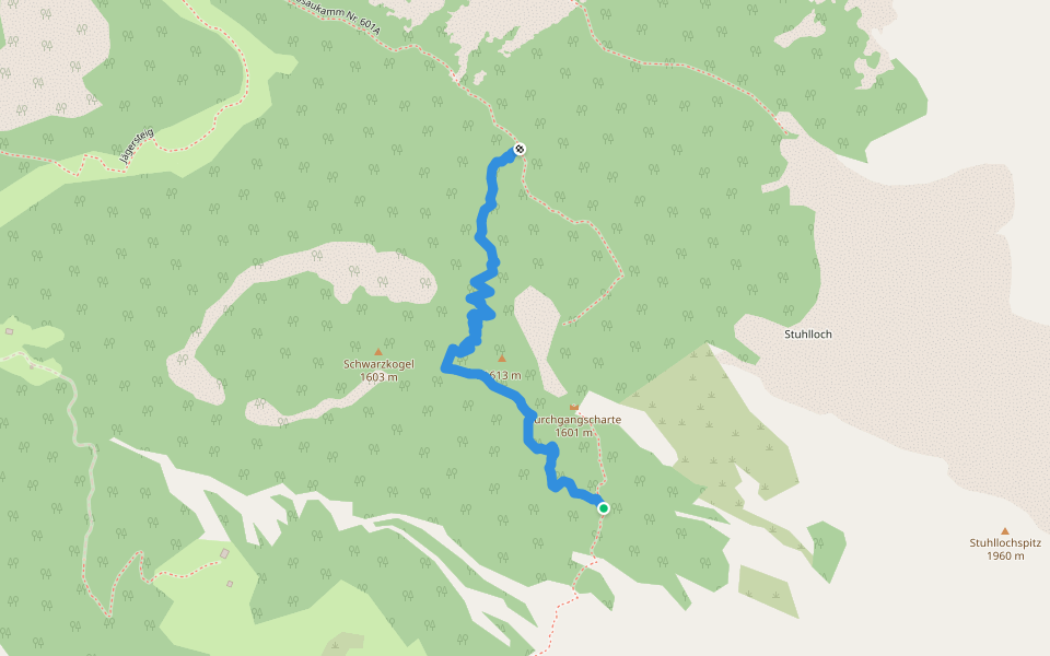 Schwarzkogelsteig walking route map in Pommer