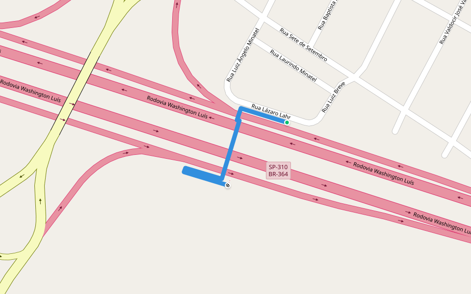 Passarela Ruy Raphael da Rocha walking route map in Cordeirópolis