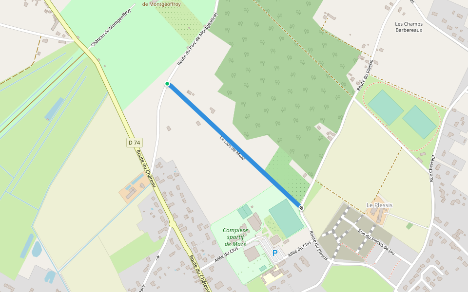 Le Clos de Mazé walking route map in Mazé-Milon