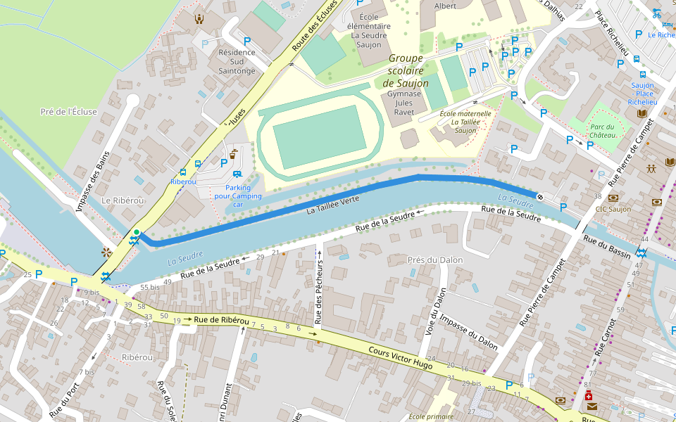 La Taillée Verte walking route map in Saujon
