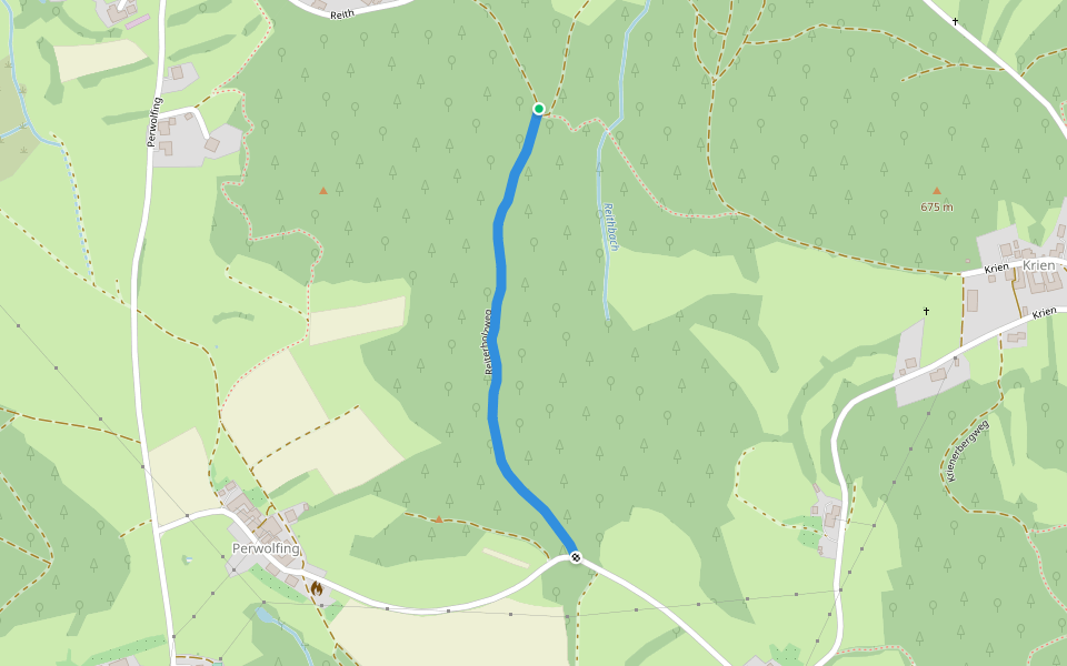 Reiterholzweg walking route map in Reith