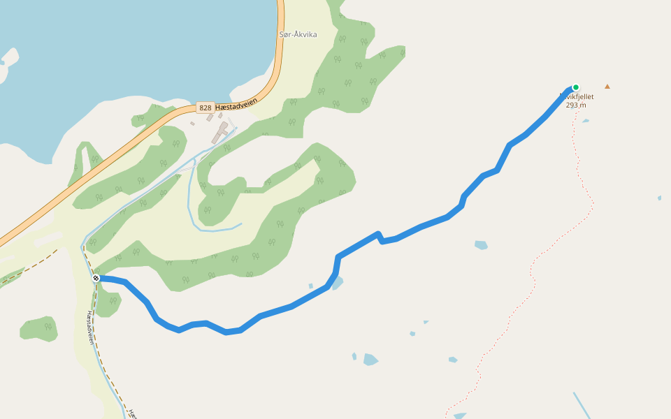 Åkvikfjellet walking route map in Silvalen