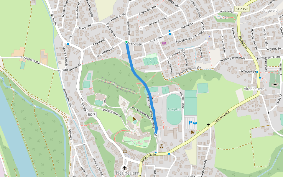 Pfarrer-Leo-Hochreiter-Weg walking route map in Neubeuern