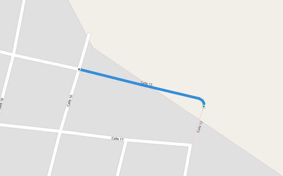 Calle 15 walking route map in Tahdzibichén