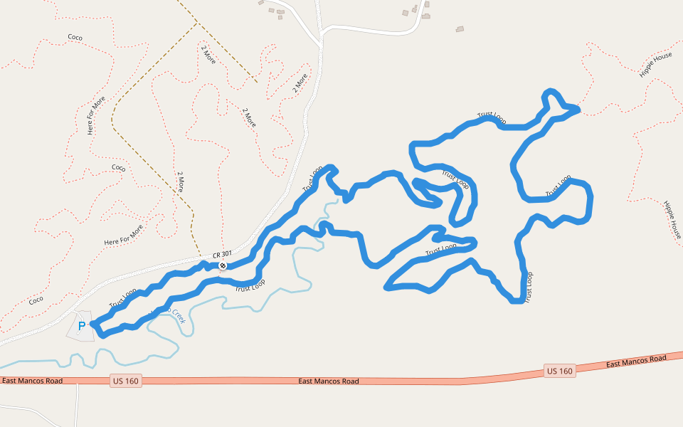 Trust Loop walking route map in Cortez