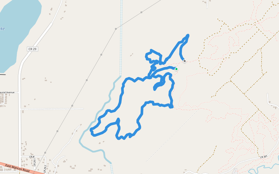 Abajo walking route map in Mancos