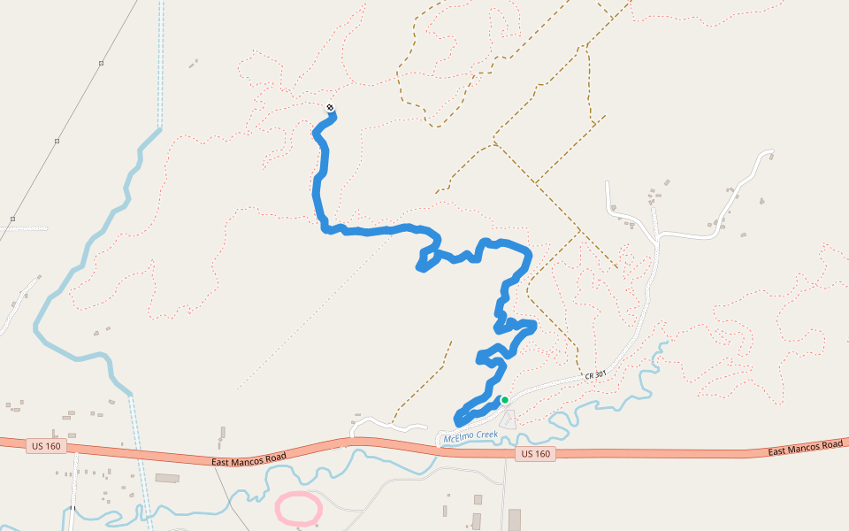 Coco walking route map in Cortez