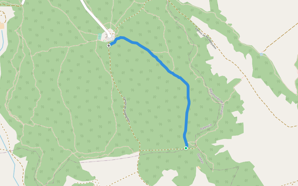 Camino al Páramo walking route map in Palencia