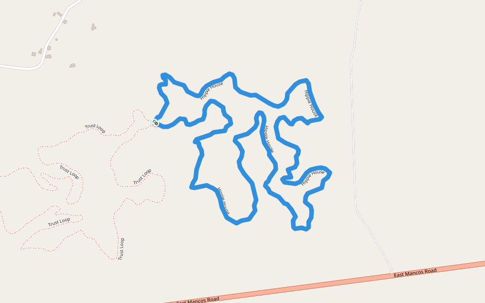 Hippie House walking route map in Cortez