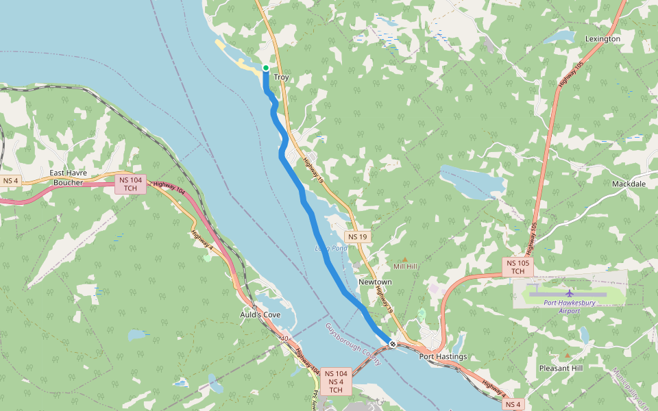 Trans Canada Trail - Ceilidh Trail walking route map in Troy