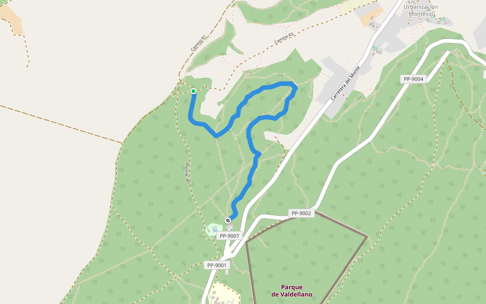 MTB4 walking route map in Palencia