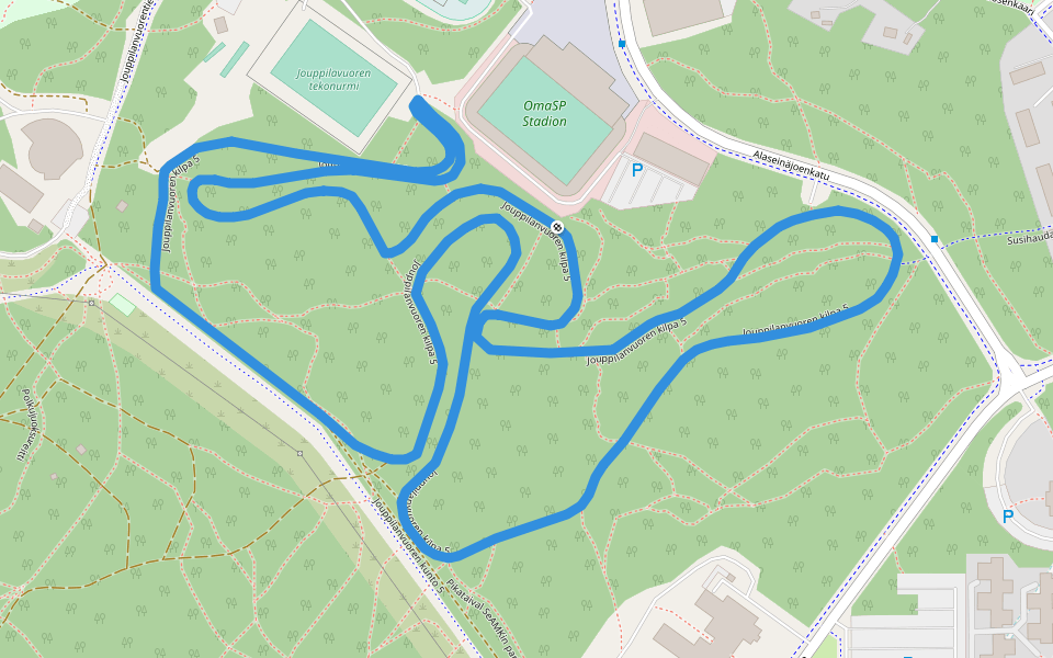 Jouppilanvuoren kilpa 5 walking route map in Seinäjoki