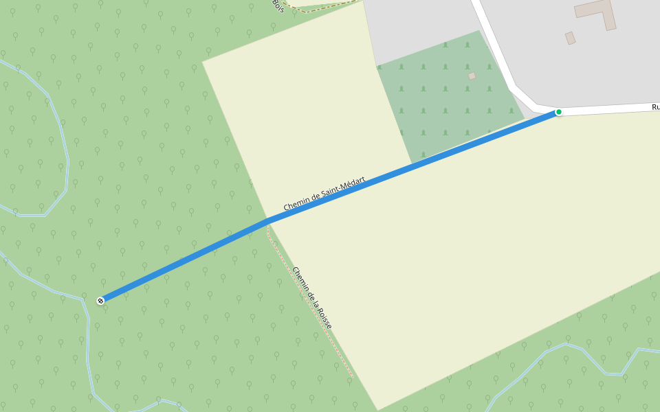 Chemin de Saint-Médart walking route map in Saint-Hilaire-le-Grand