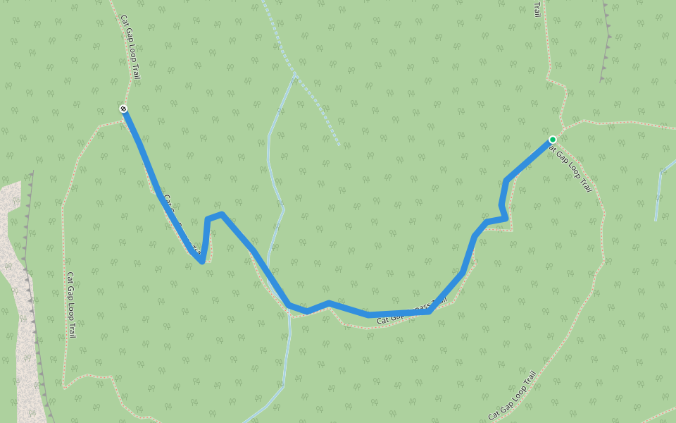 Cat Gap Bypass Trail walking route map in Brevard