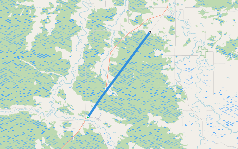Blue Ox Trail (Voyageur Trail) walking route map in Big Falls
