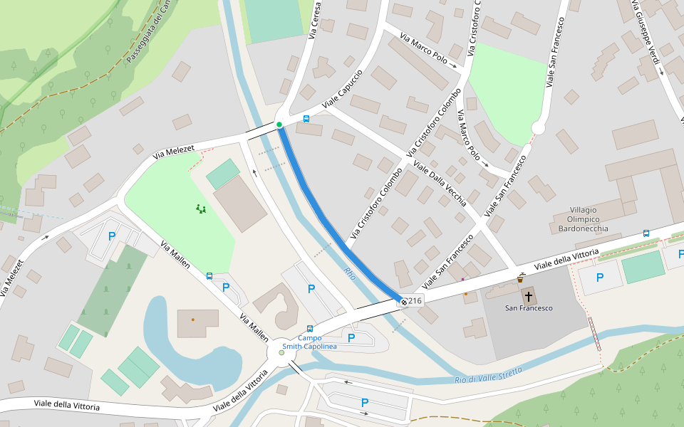 Via Boccaccio walking route map in Bardonecchia
