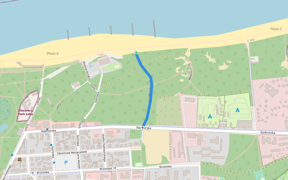 Wejście nr 16 walking route map in Łeba