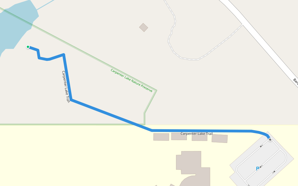 Carpenter Lake Trail walking route map in Kingston