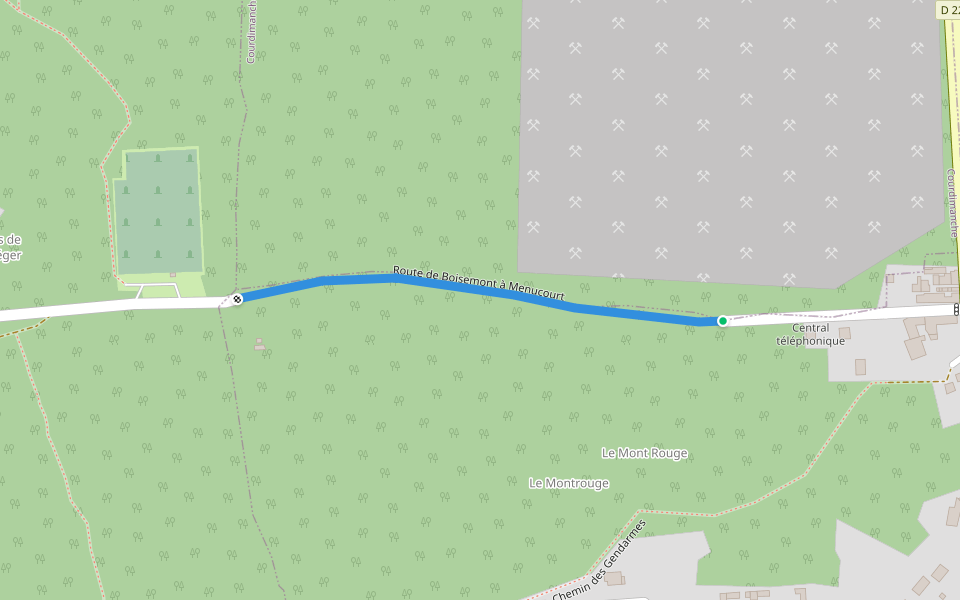 Route de Boisemont à Menucourt walking route map in Boisemont