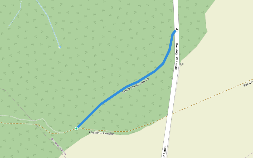 Sentier du Pic Épeiche walking route map in Ittre