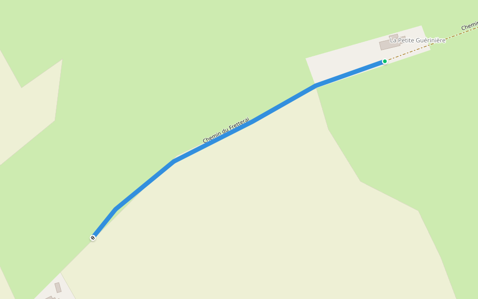 Chemin du Fretterai walking route map in Coudrecieux