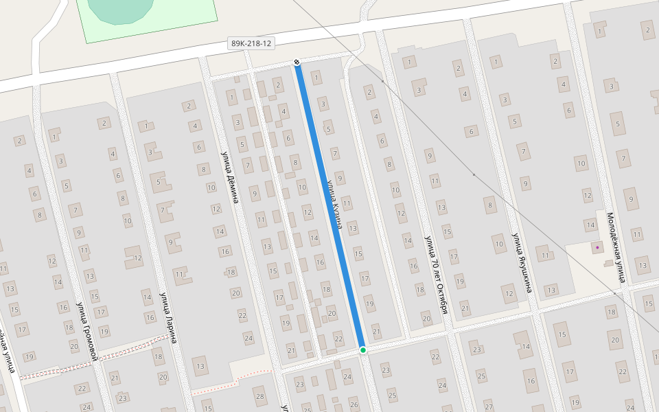 улица Кузина walking route map in El'niki