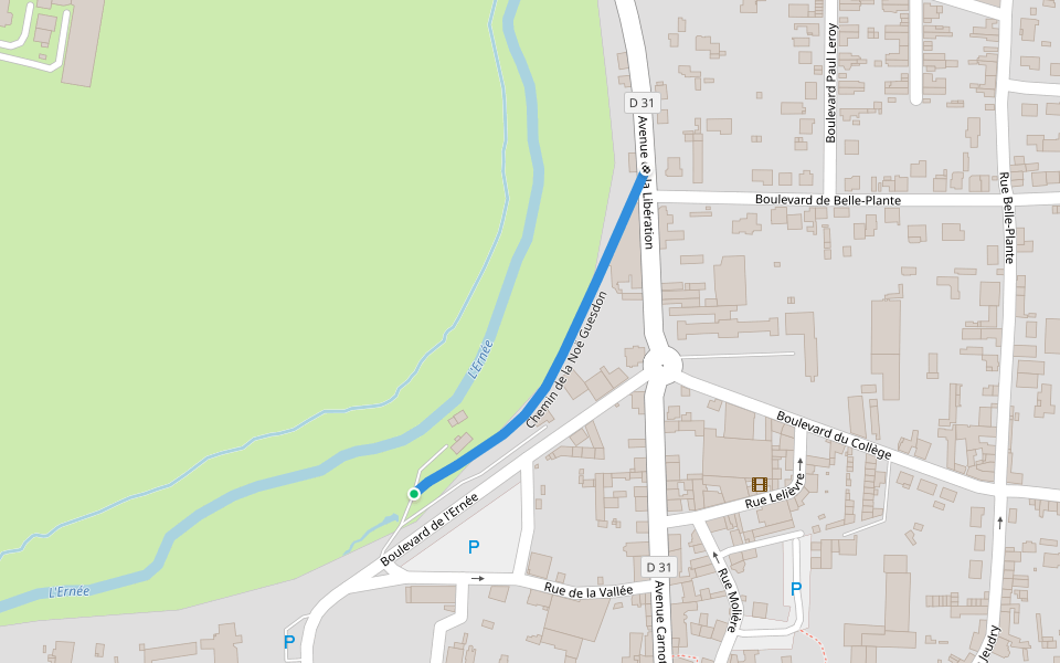 Chemin de la Noë Guesdon walking route map in Ernée