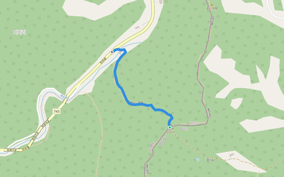 지지리 (743지방도)- 중재 walking route map in Jangsu
