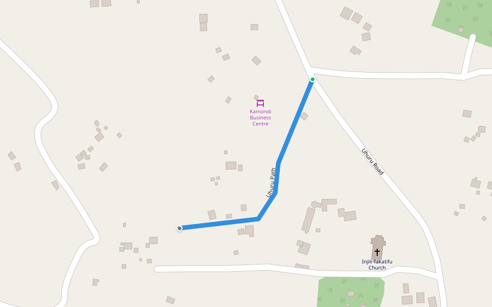 Uhuru Path walking route map in Ambira