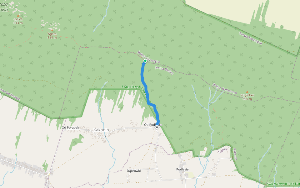 Kakonińska Droga walking route map in Rączki