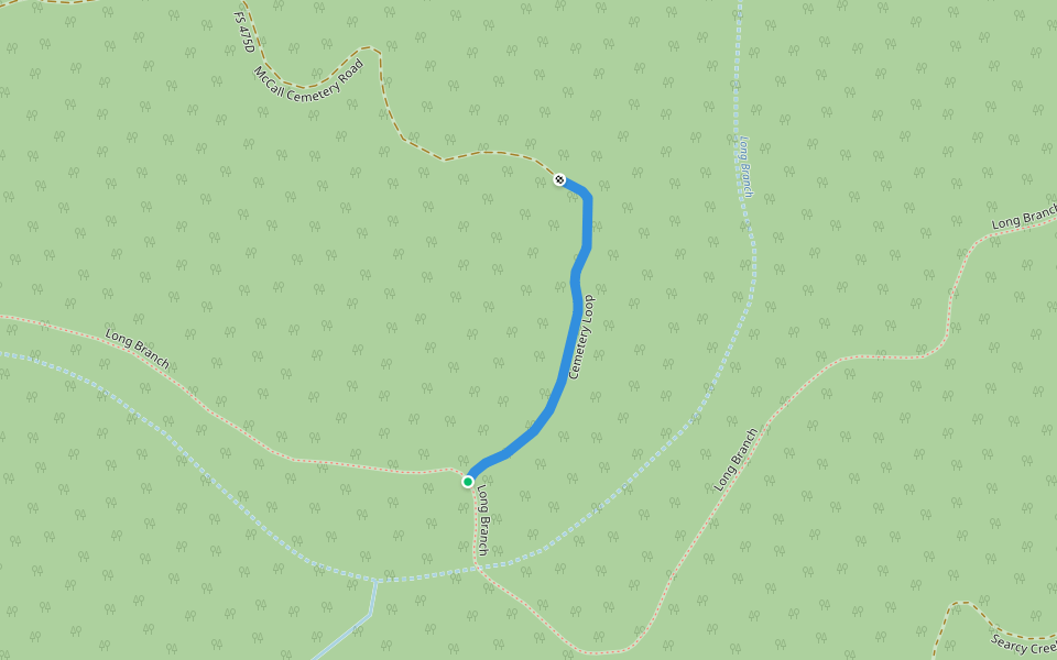 Cemetery Loop walking route map in Brevard