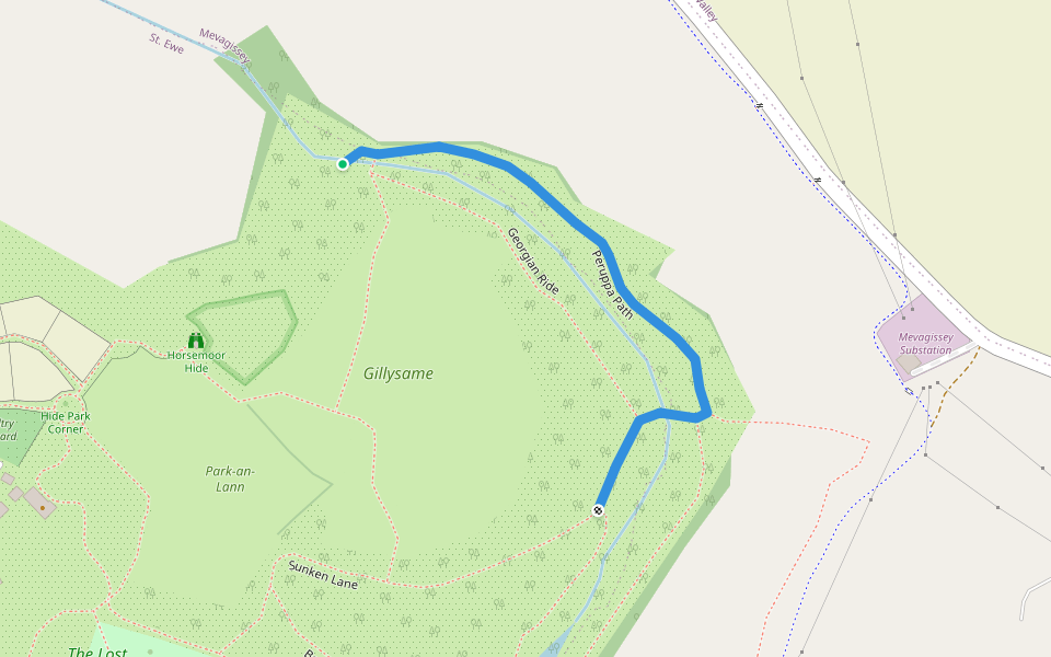 Peruppa Path walking route map in Pentewan