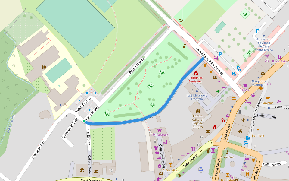 Pasaje del Soto walking route map in Villarcayo