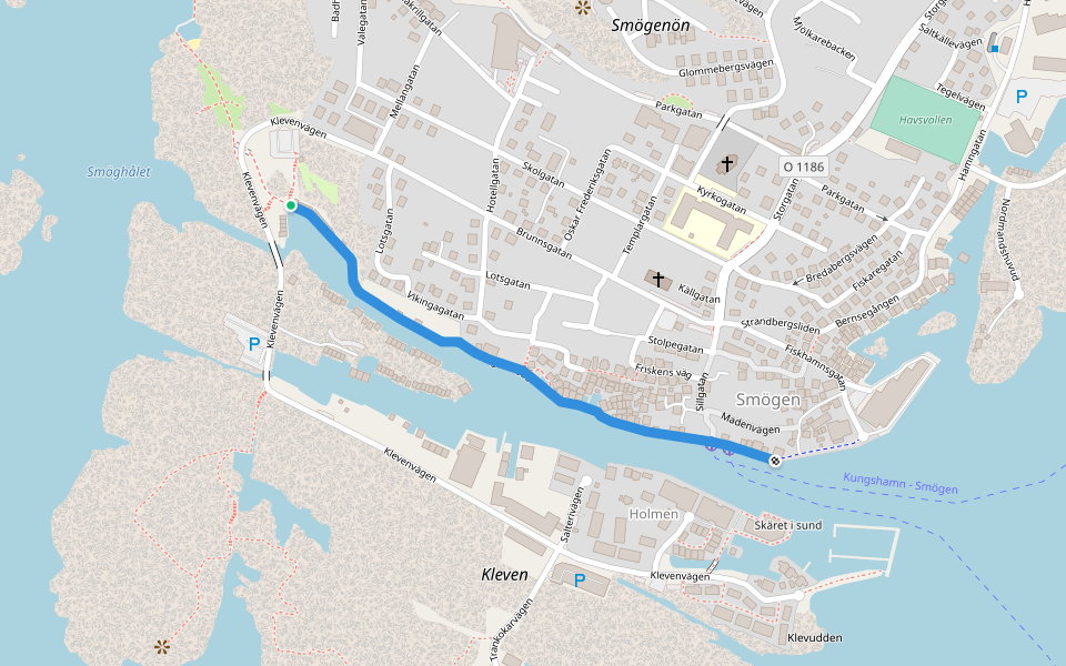 Smögenbryggan walking route map in Kungshamn
