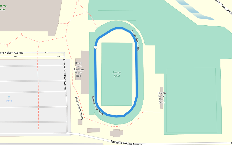 Ramer Field Track walking route map in River Falls