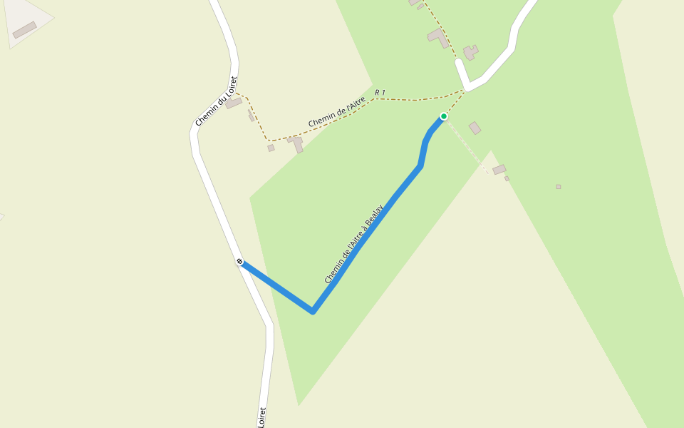 Chemin de l'Aitre à Bealay walking route map in Ceton