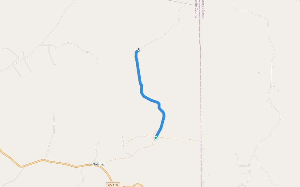 County Road 251 walking route map in Shoals