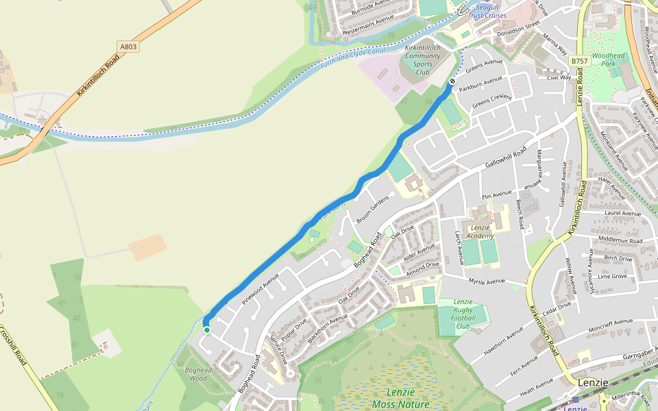 Christine's Way walking route map in Kirkintilloch