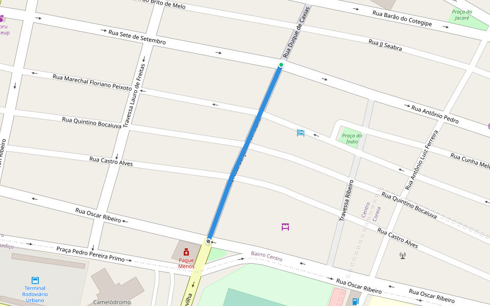 Travessa Benjamin Constant walking route map in Juazeiro