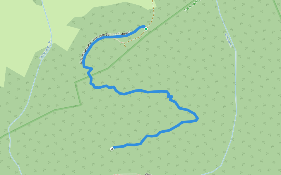 Alter vergessener Weg zum Bahnhof Langen walking route map in Langen bei Bregenz