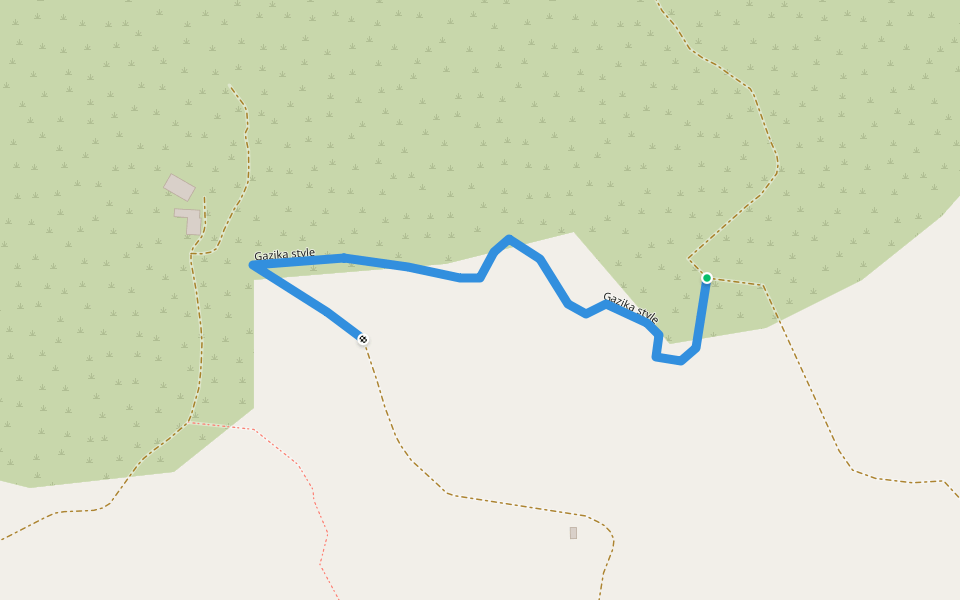 Gazika style walking route map in Paralia Sikias